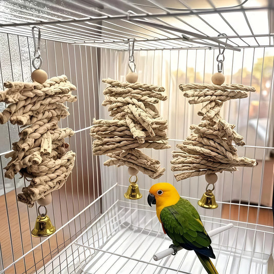 Parrot Chew Toy Natural Corn Husk Braided - ProPawPet.com