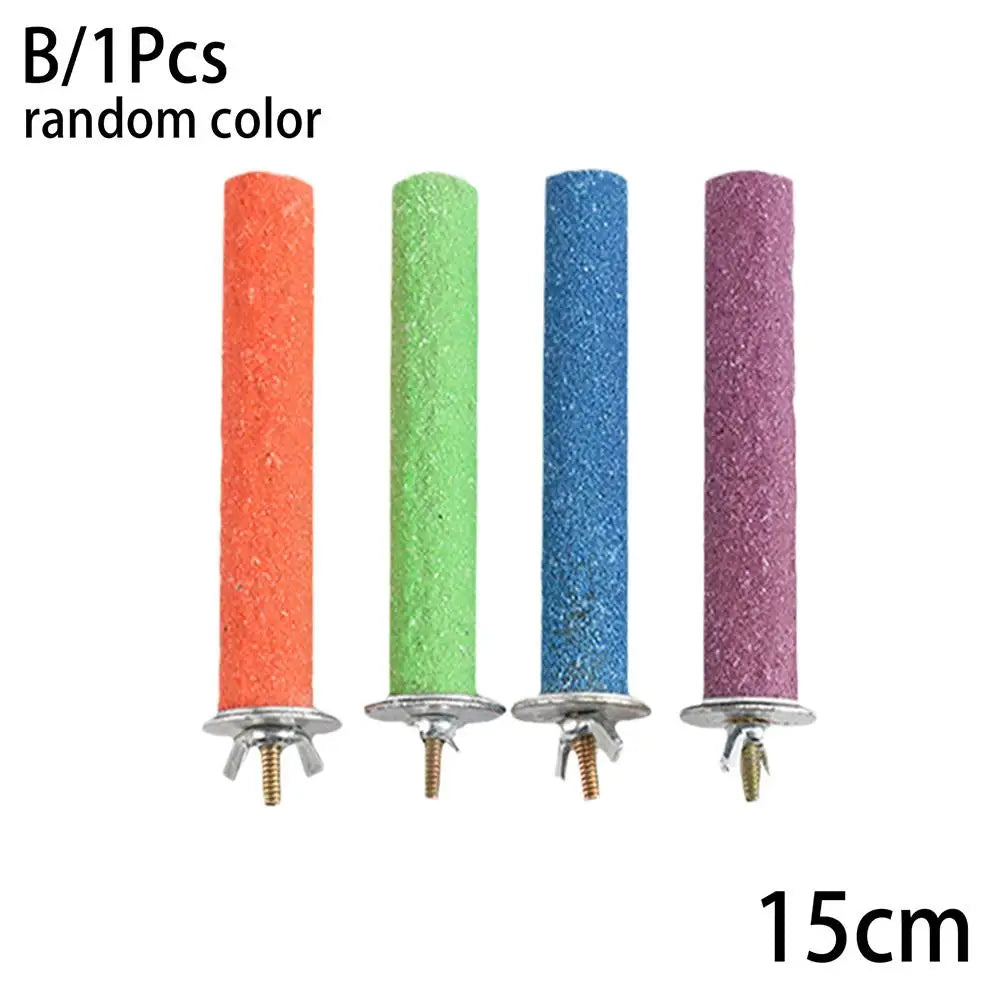 Wood Parrot Claw Beak Grinding Bar Standing Stick Bird Perch – 3 Colors
