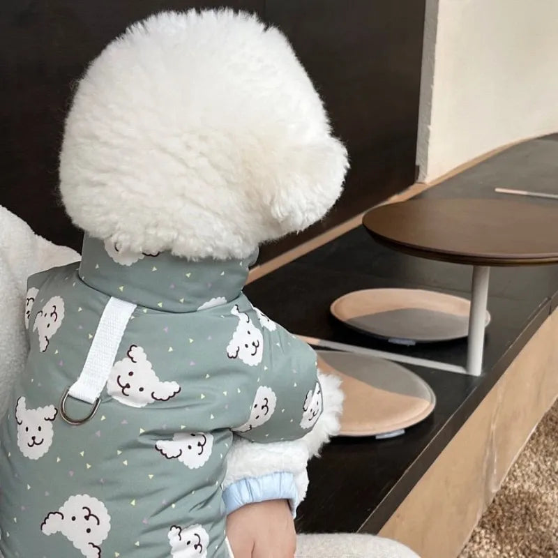 Waterproof Dog Warm Jacket Bear Print Winter - ProPawPet.com