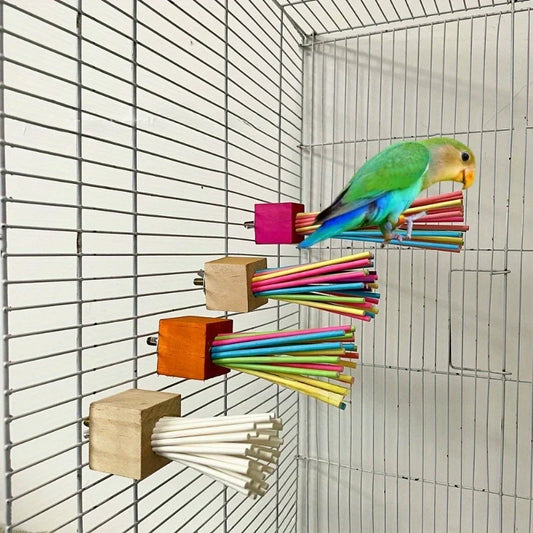 1PC Parrot Wooden Toy Rainbow Paper Stick - ProPawPet.com