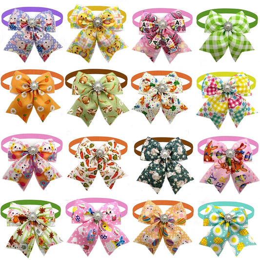 50/100pcs Dog Bow Tie Easter Rabbit Style - ProPawPet.com