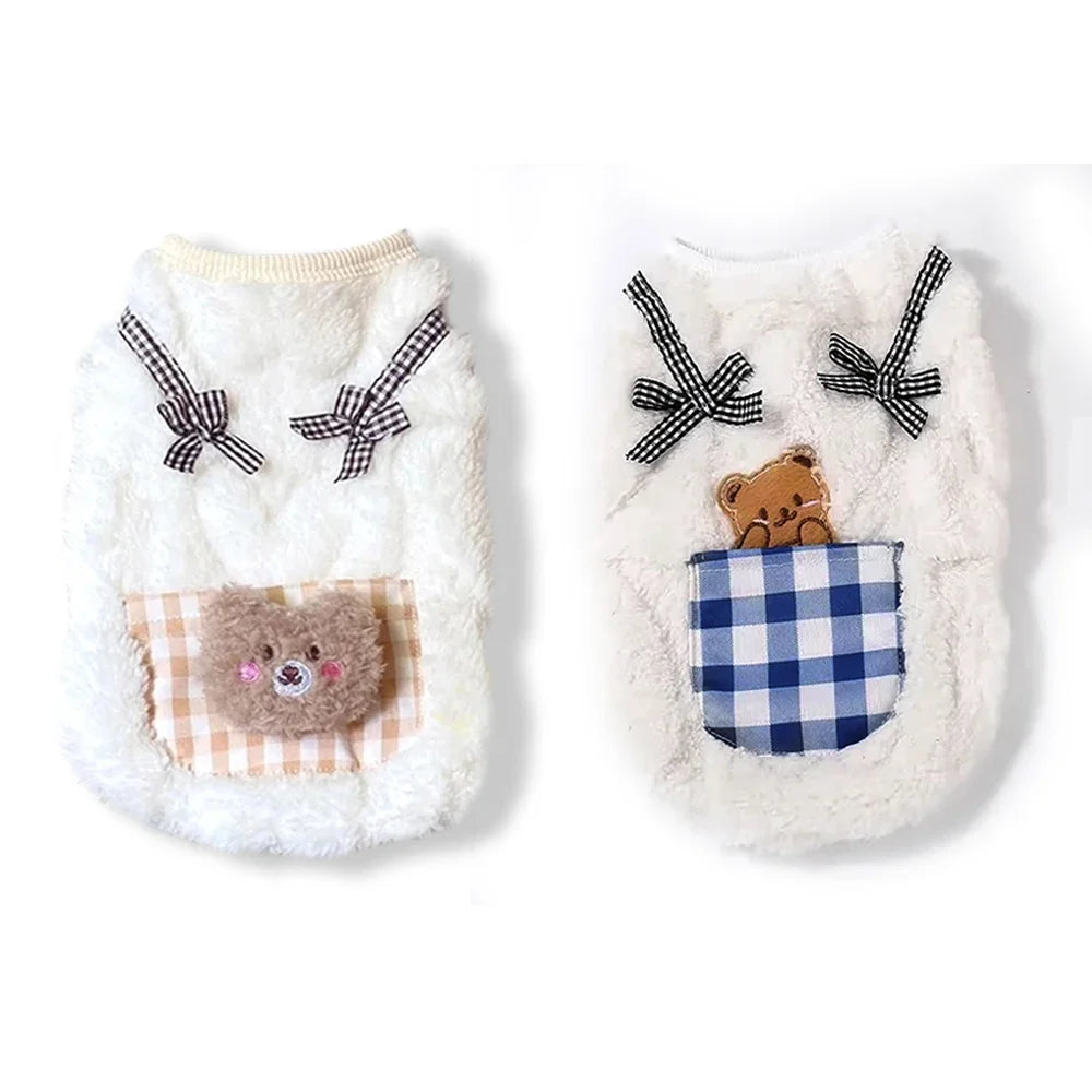 Cute Plush Cat Vest Winter Warm Fleece - ProPawPet.com