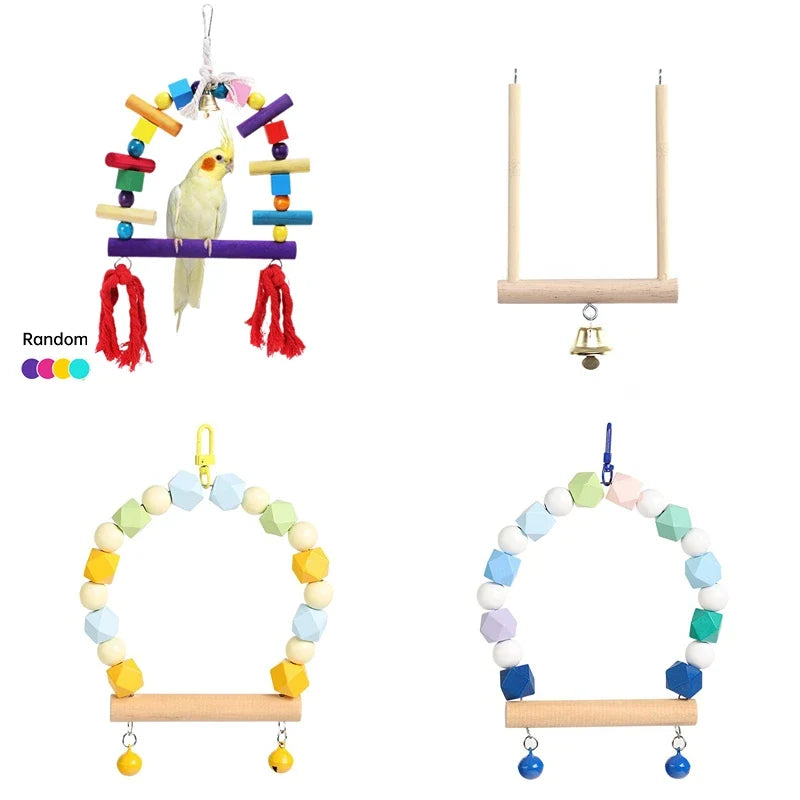 Pet Bird Swing Toys Parrot Wooden Swing - ProPawPet.com