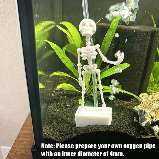 Fun dancing skeleton fish tank ornament, 3D - ProPawPet.com