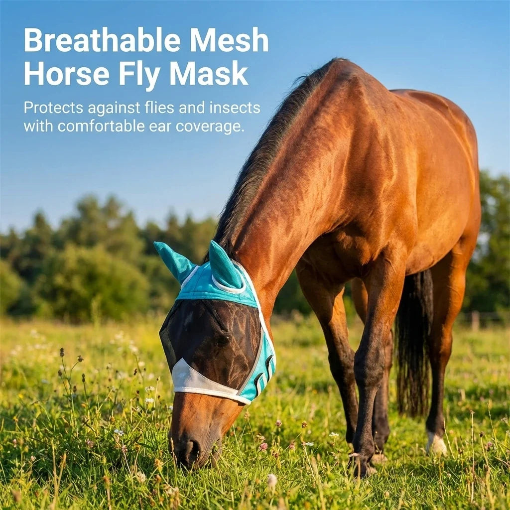 Horse Fly Mask With Breathable Mesh Elastic - ProPawPet.com