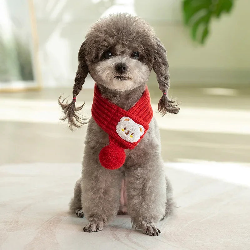 Pet Cat Winter Knitted Scarf Spring Festival - ProPawPet.com
