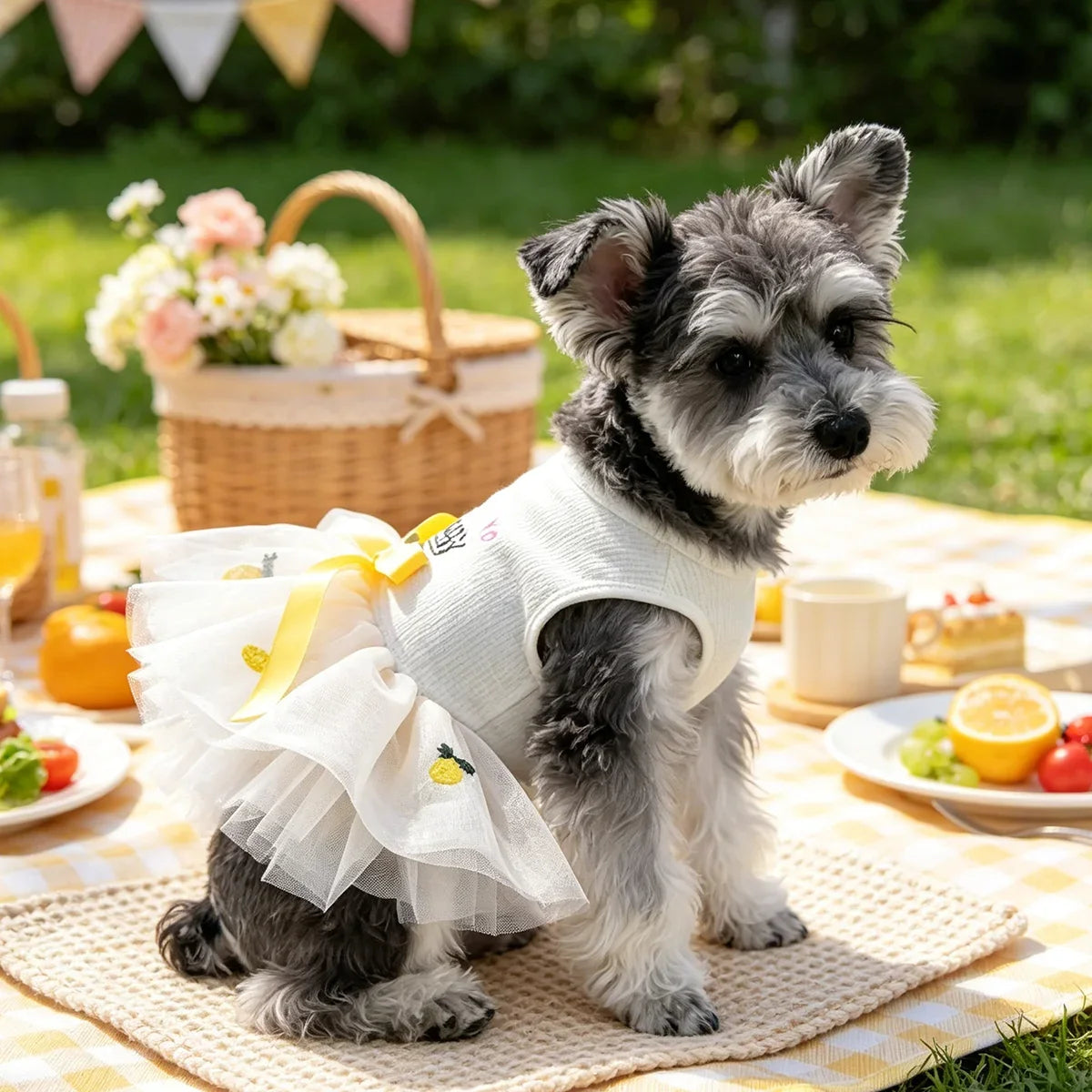 Pineapple Embroidery Tutu Dress, Summer Pet - ProPawPet.com