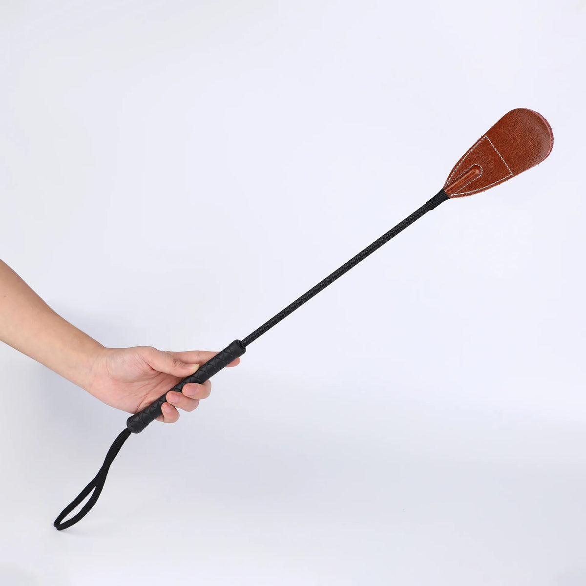 54CM Genuine Leather Double-Layer Whip with - ProPawPet.com