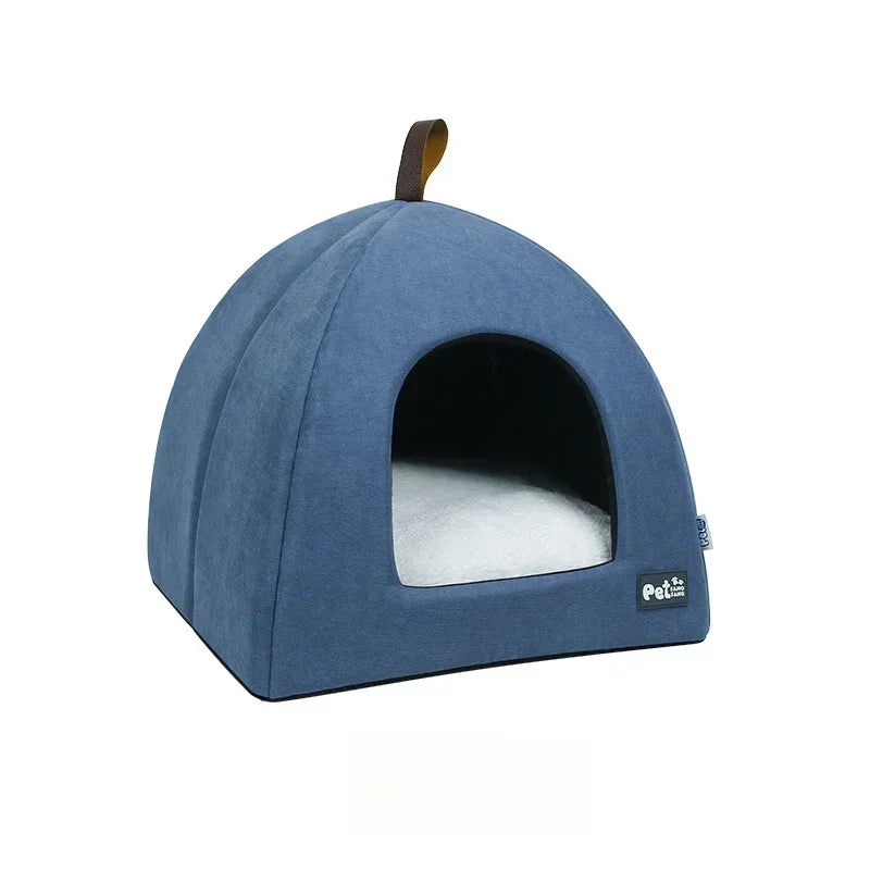 Winter Warm Pet Cave Bed Cat House Tent Soft Kennel – 2 Colors