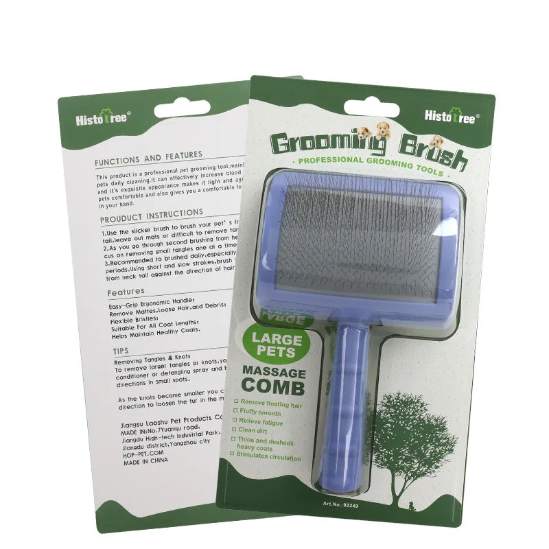 Pet Grooming Comb Shedding Hair Remove Needle Brush – 8 Colors