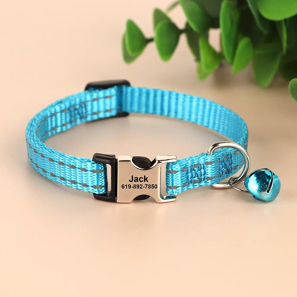 Personalized Cat Collar Reflective Nylon Dog - ProPawPet.com