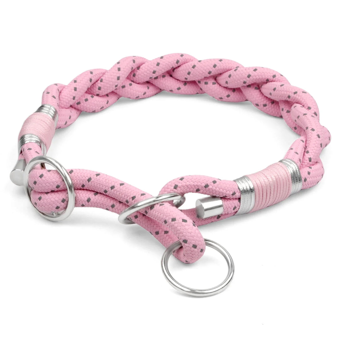 Reflective Braid Twisted Design Collar for Dog Strong Solid – 2 Colors