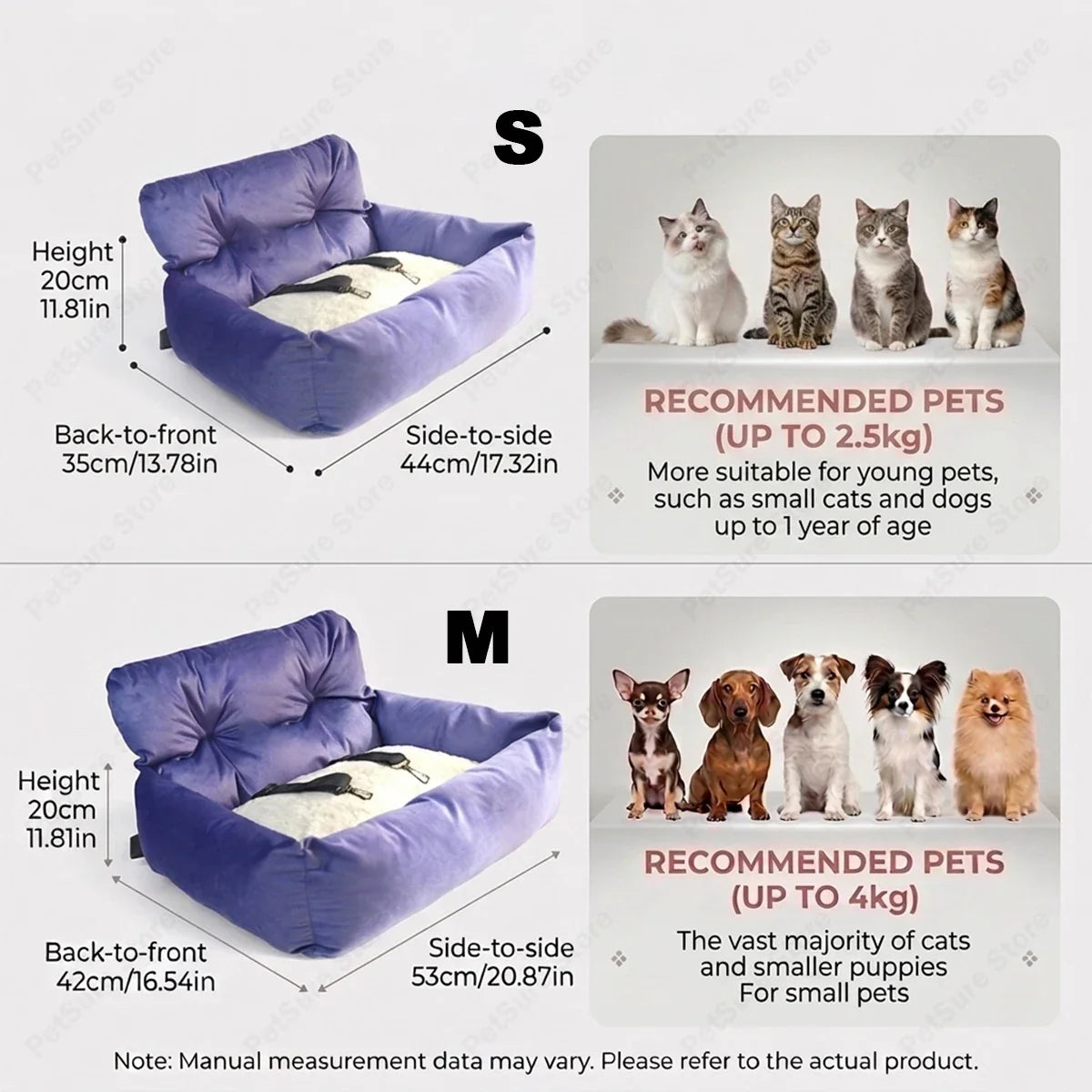 New Pet Car Safety Seat Bed Pad Removable - ProPawPet.com