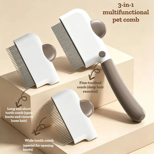 3 in 1 Pet Comb with Interchangeable Fine - ProPawPet.com