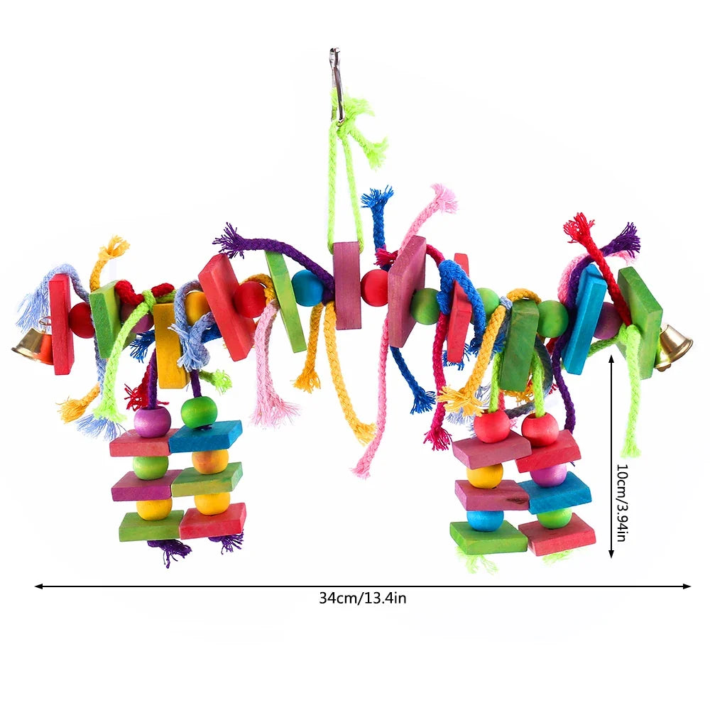 Cotton Wood Parrot Bird Toys Hanging Rope Pet Ladder