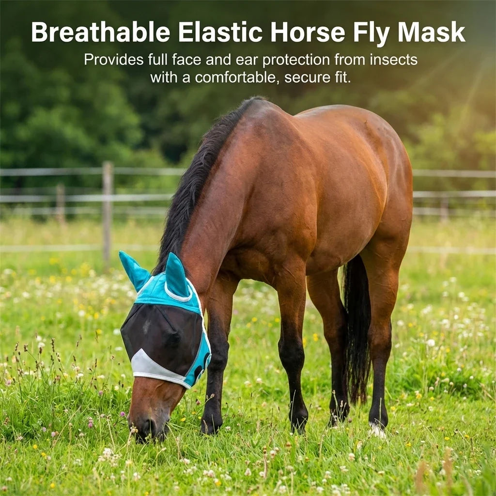 Horse Fly Mask With Breathable Mesh Elastic - ProPawPet.com
