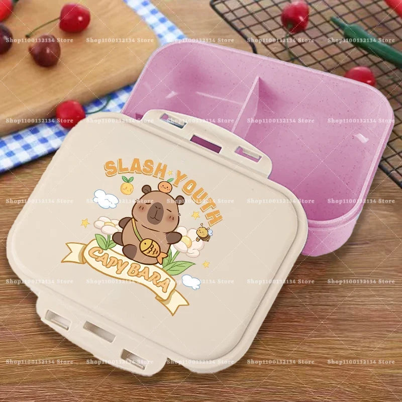 Capybara Bento Lunch Box Anime Animals Figures Food Storage – Dog Supplies