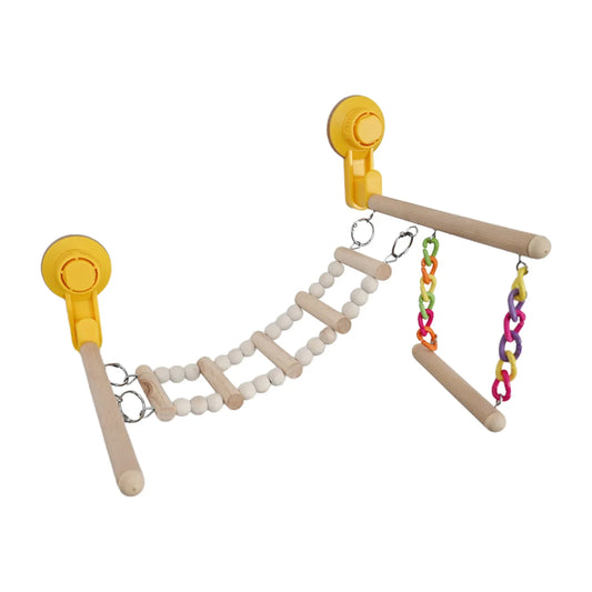 Suction Cup Wood Parrot Stand Hanging Bird - ProPawPet.com