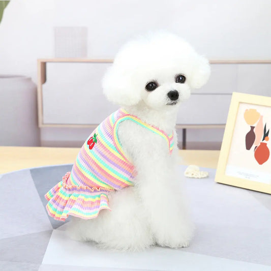 2Pcs Puppy Dress Dog Vest Pet Summer Apparel - ProPawPet.com