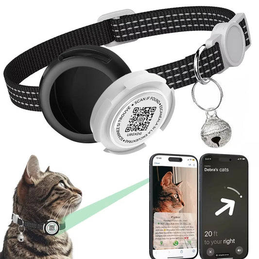 Cat Collar with AirTag Case & QR ID Tag Dual - ProPawPet.com
