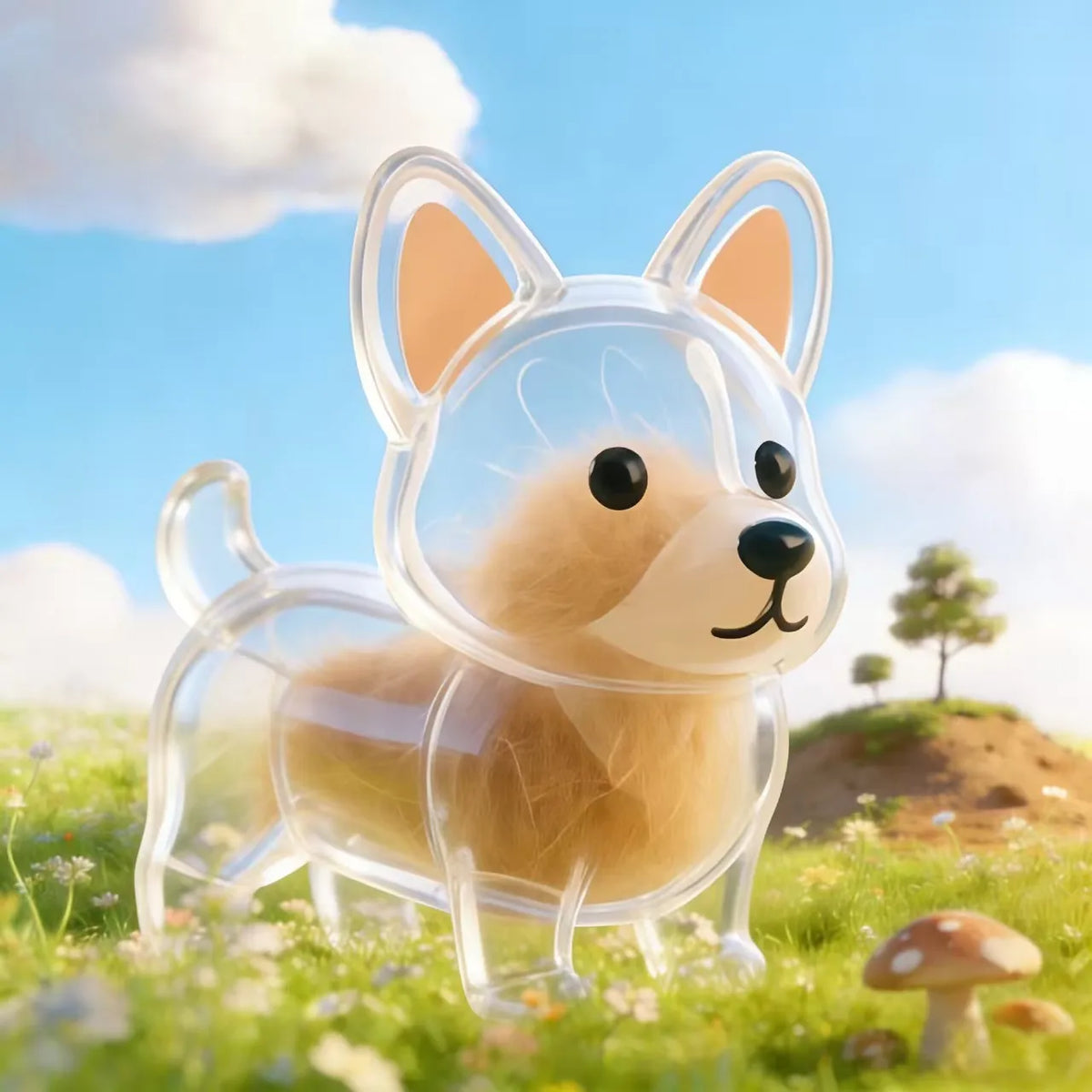 Transparent Pet Hair Capsule Keychain Dog - ProPawPet.com