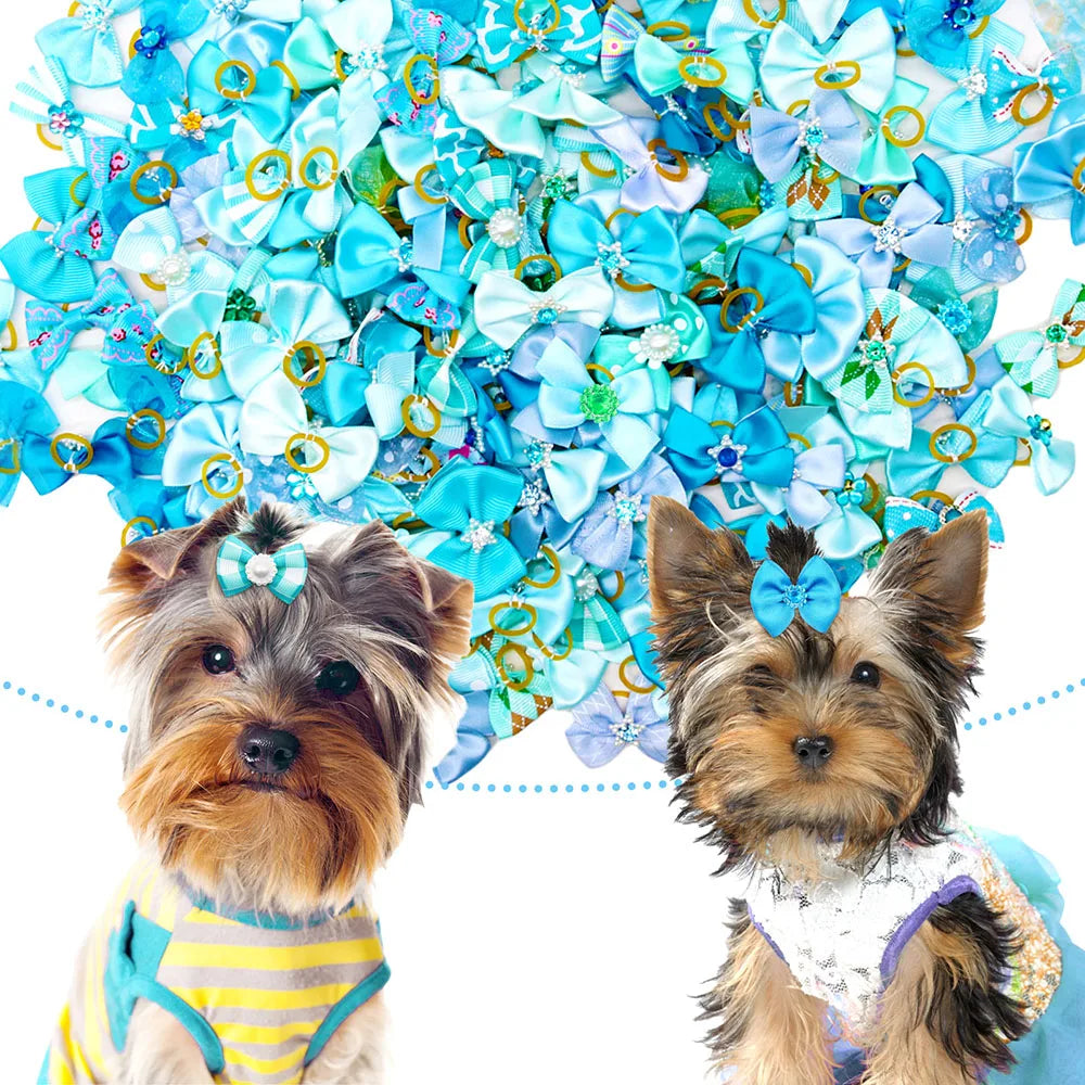 10/20PCS Diamond Puppy Bows Multi Style Dog - ProPawPet.com