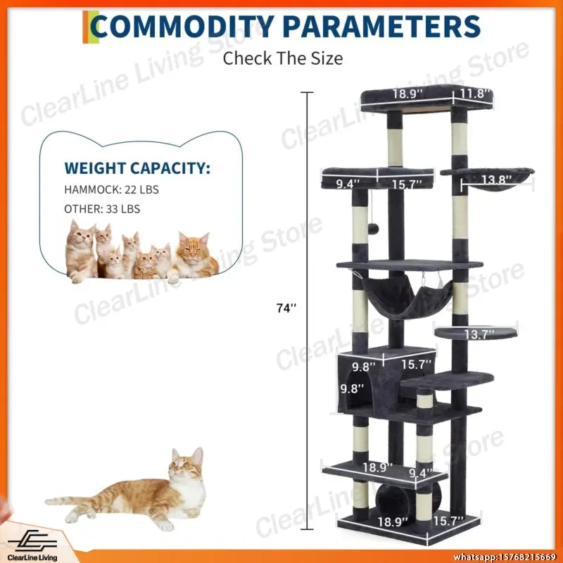 Multi-Level Cat Tree Tower Heavy Duty Condo - ProPawPet.com
