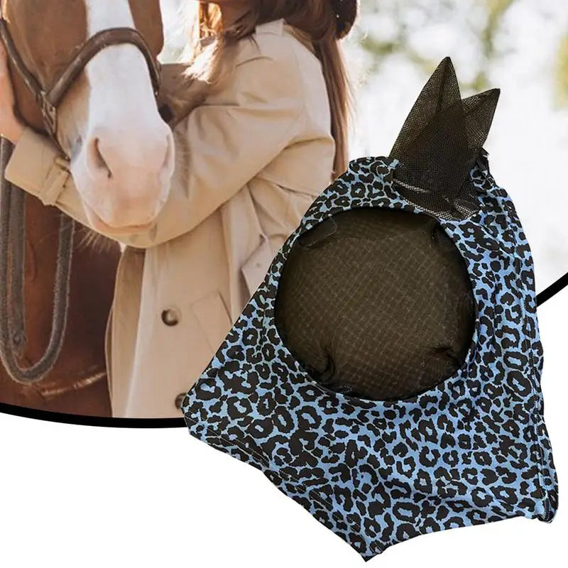 Horse Fly Face Cover Leopard Print Pattern - ProPawPet.com