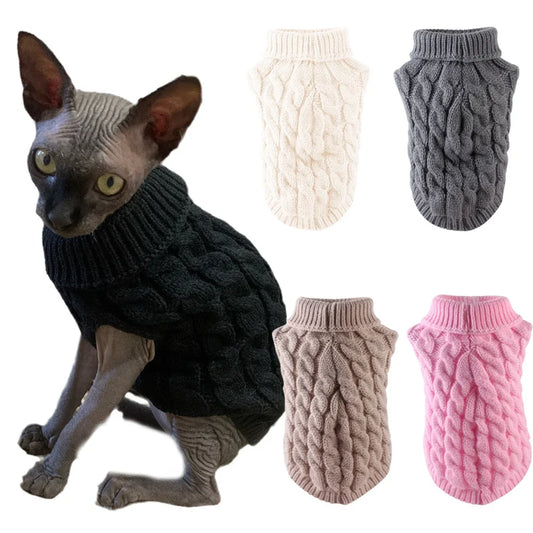 Warm Knitted Sphynx Cat Sweater Winter Pet - ProPawPet.com