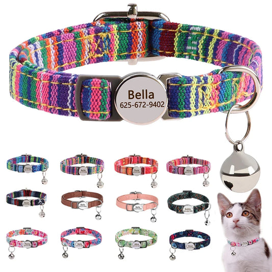 Personalized Cat Collar Adjustable Small Dog - ProPawPet.com