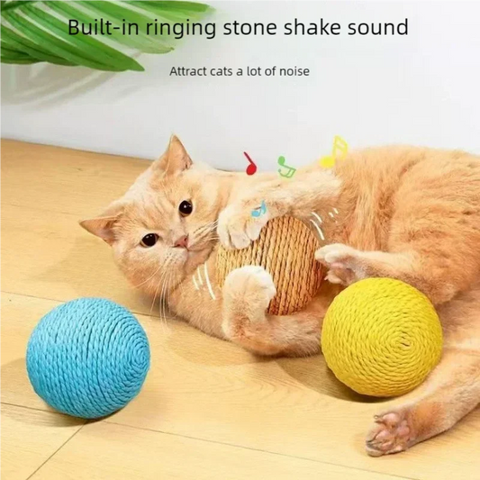Interactive Sisal Cat Scratching Ball Toy - ProPawPet.com