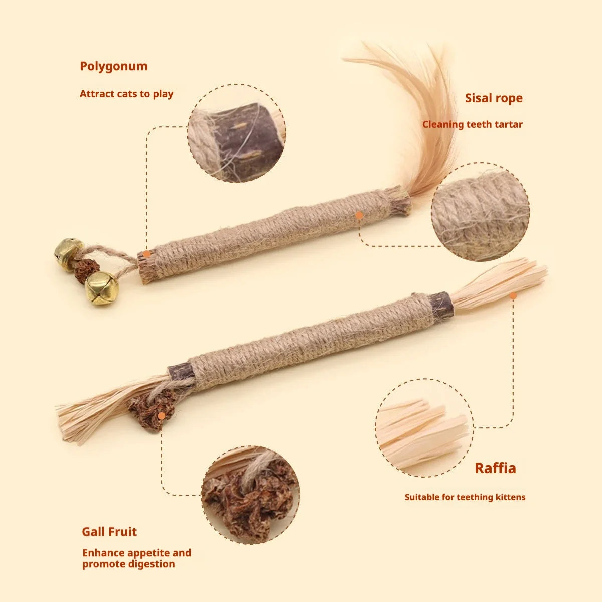 Cat Wooden Polygonum Stick Cat Teething - ProPawPet.com