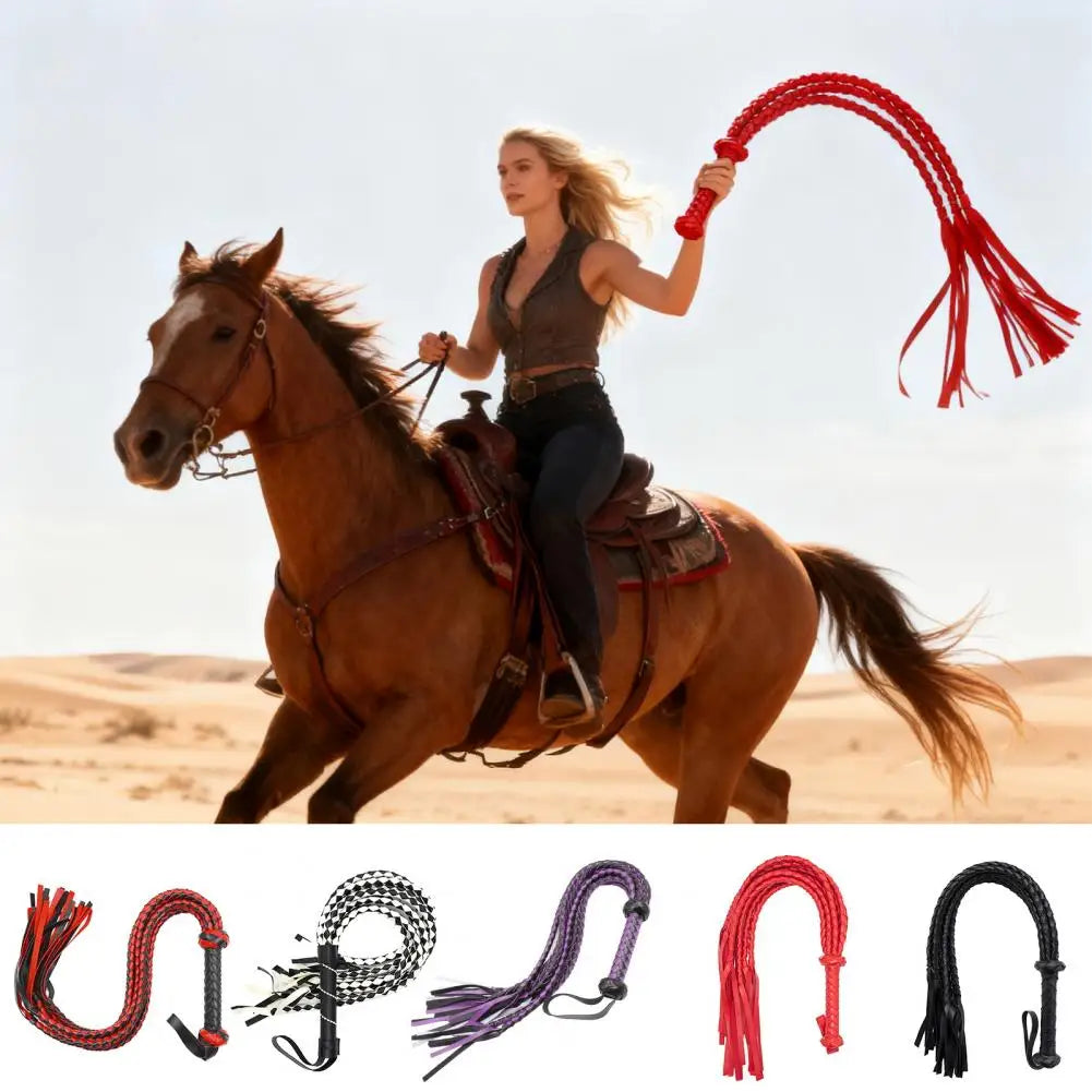 Faux Leather Horse Whip Two-Tone 8 Braiding - ProPawPet.com