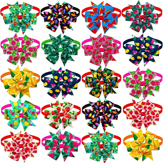 50/100pcs Dog Bow Tie Dog Accessories Fruit - ProPawPet.com