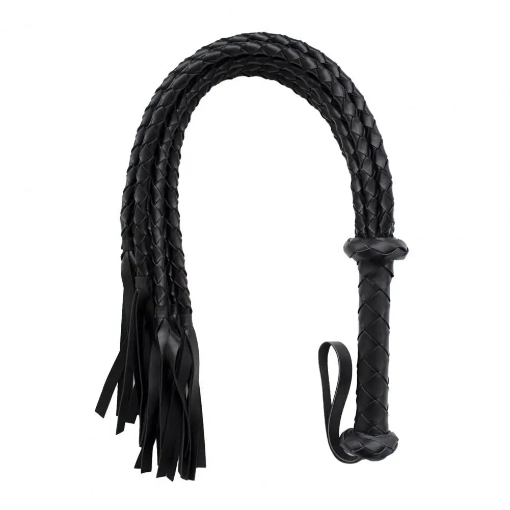 Faux Leather Horse Whip Two-tone 8 Braiding Hangable Training – 5 Colors