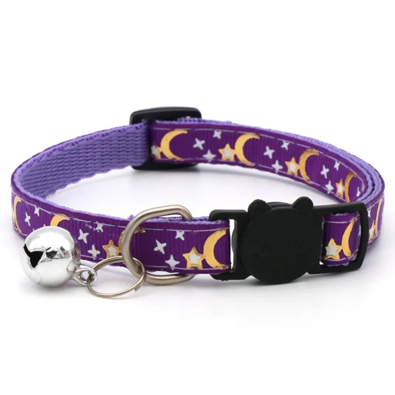Soft Heart Charm and Bell Cat Collar
