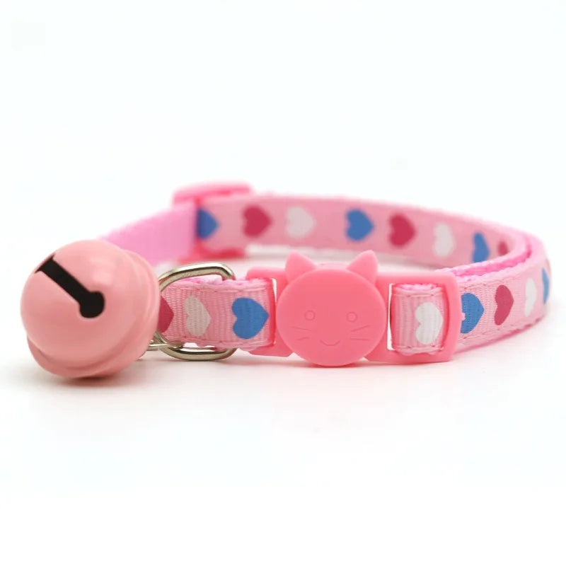 Adjustable Cartoon Color Cat Buckle Lollipop Bell Collar – Cat Supplies