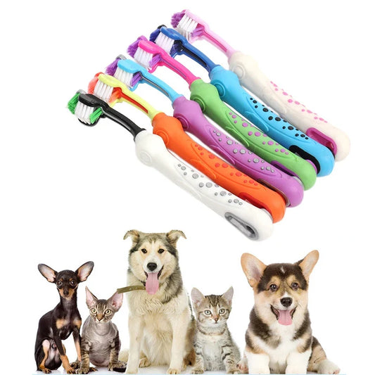 Three Sided Pet Toothbrush Multi-angle - ProPawPet.com
