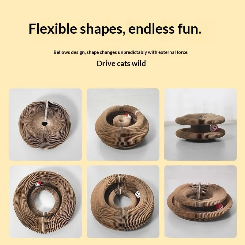 ZUJOLY Foldable Cat Scratcher with Bell & - ProPawPet.com