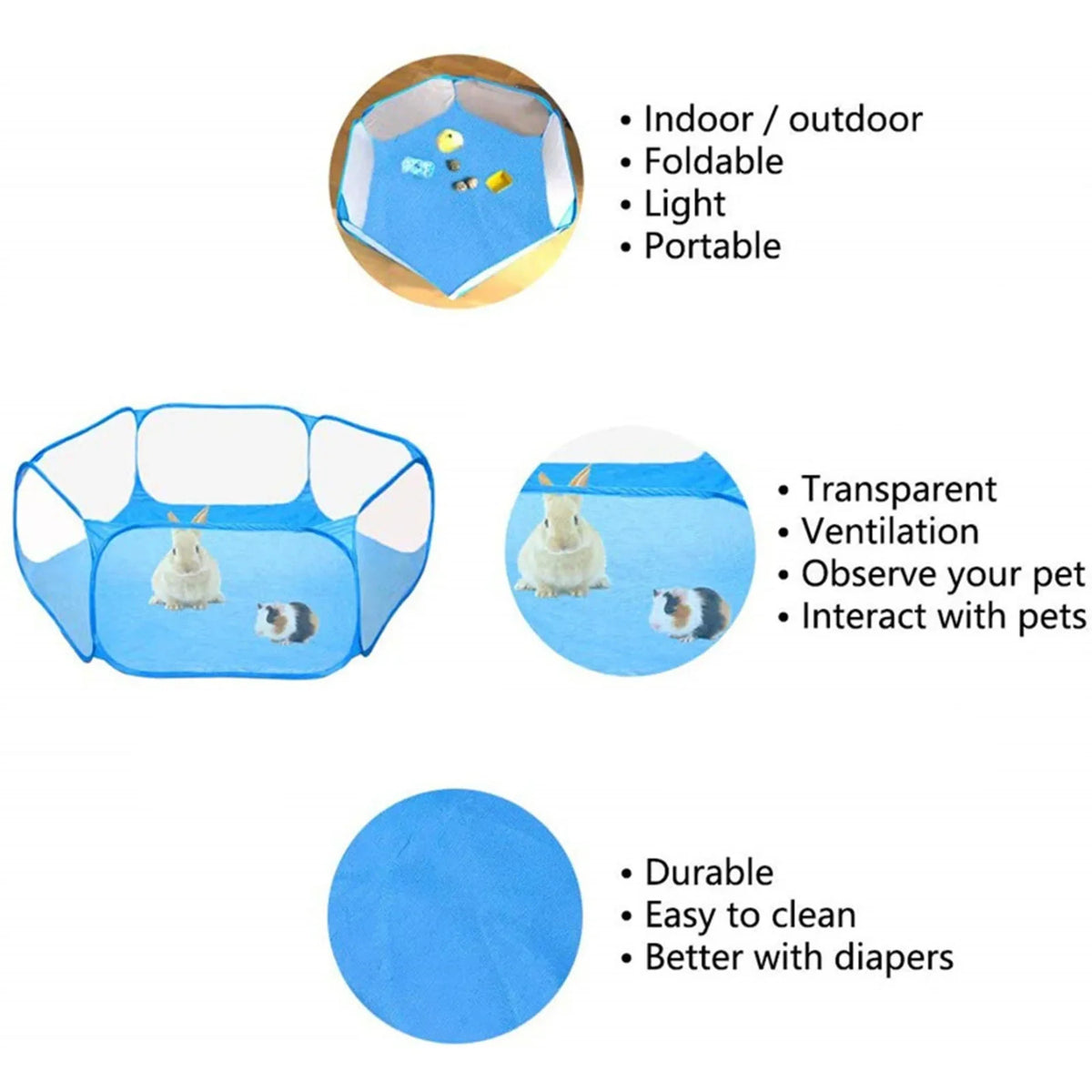 Portable Foldable Pet Playpen for Cats & Dogs Puppies – photo 5
