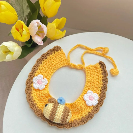 Knitted Cute Little Bee Cat Collar Dog Neck - ProPawPet.com
