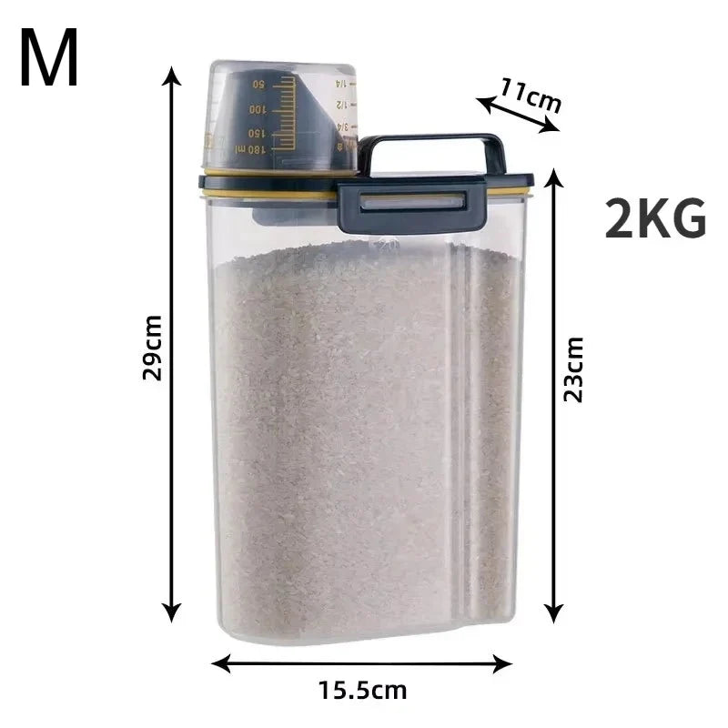Cup Food Store Container Dog & Cat Measuring Pail Plastic Tank – Dog Supplies