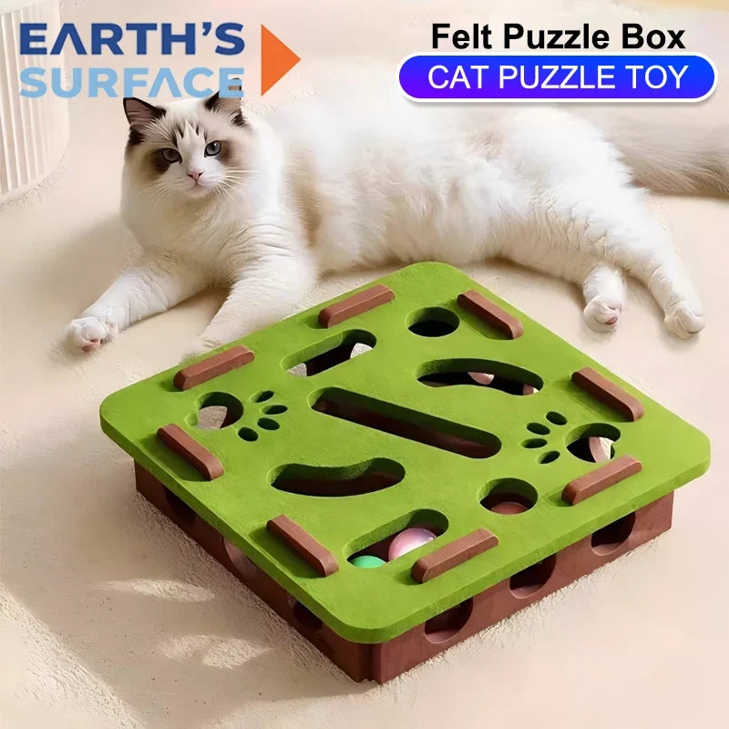 Cat Puzzle Toy Felt Puzzle Box Cat Exercise - ProPawPet.com