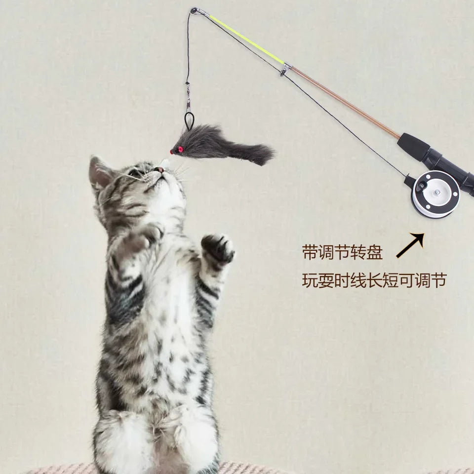 1PC Retractable Cat Feather Teaser Wand - ProPawPet.com