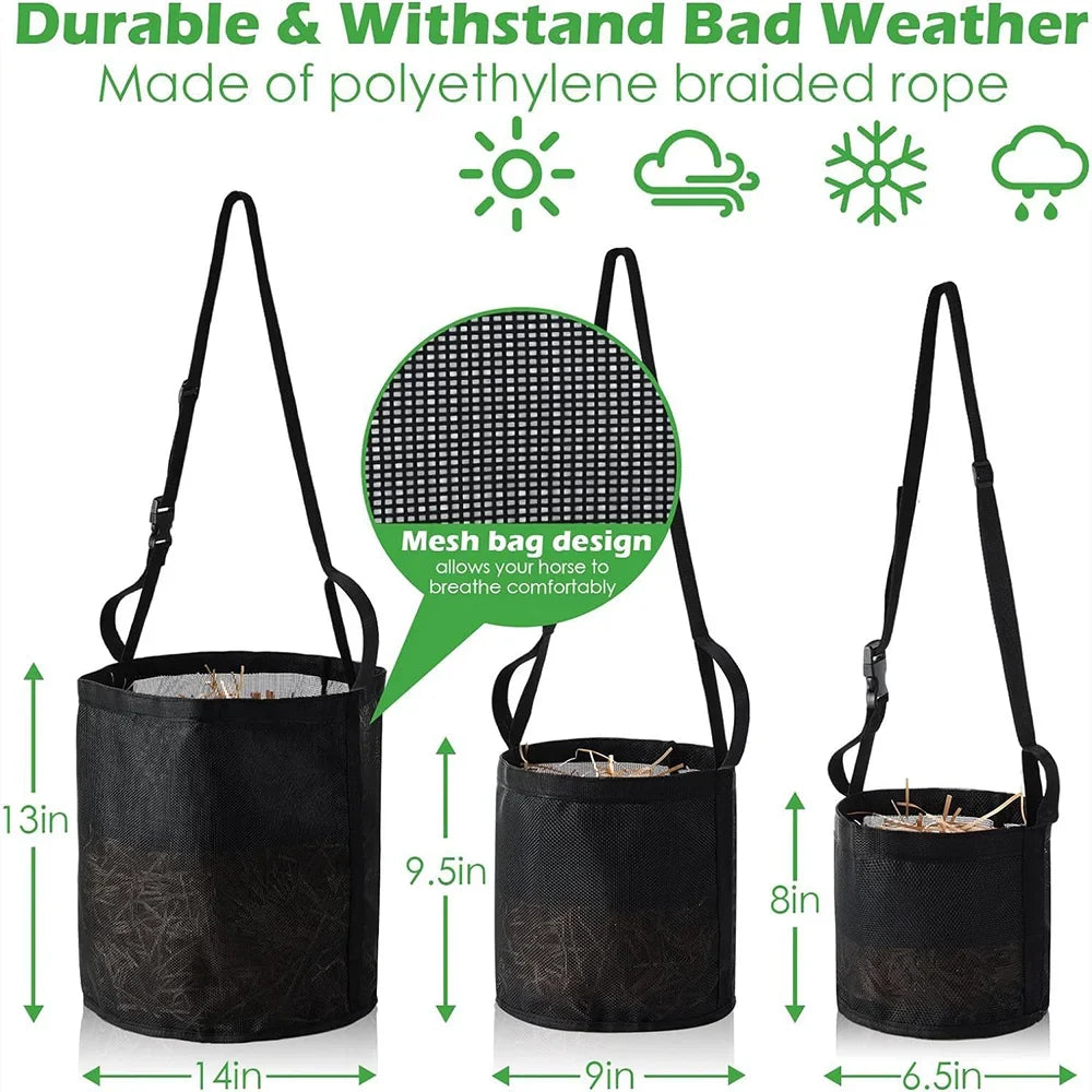 Horse hay feeding bag with adjustable neck, - ProPawPet.com