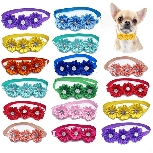 50/100pcs Cute Flower Dog Bow Ties Petals - ProPawPet.com
