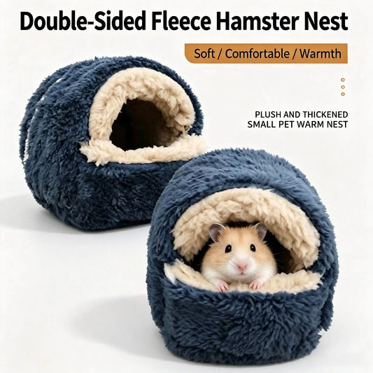 Double‑Sided Lamb Fleece Hamster Nest Winter - ProPawPet.com