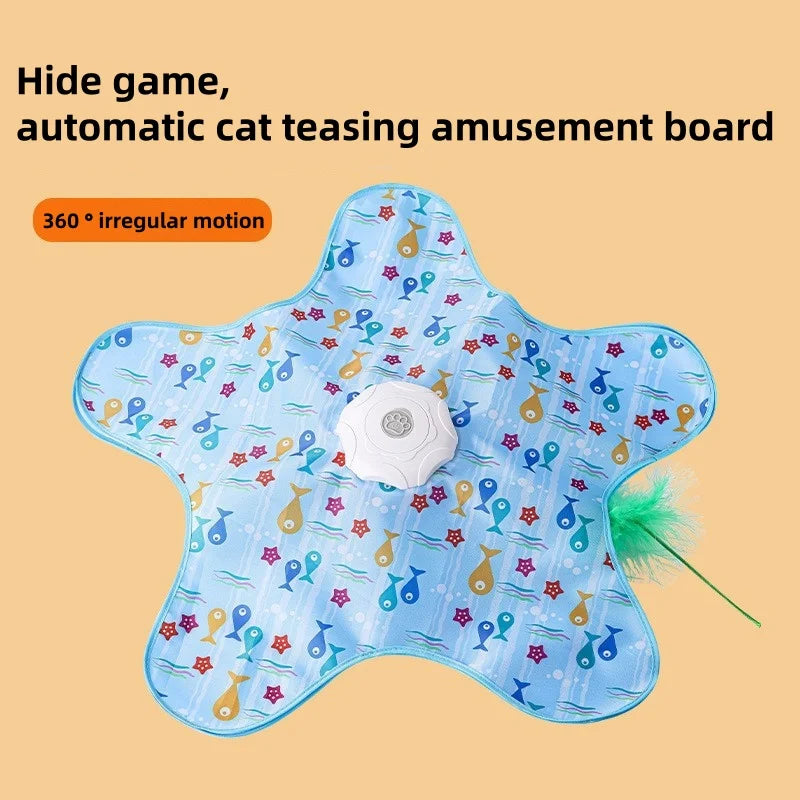 Interactive Cat Hunting Carpet, Teasing Stick, Five Pointed Star Plaything