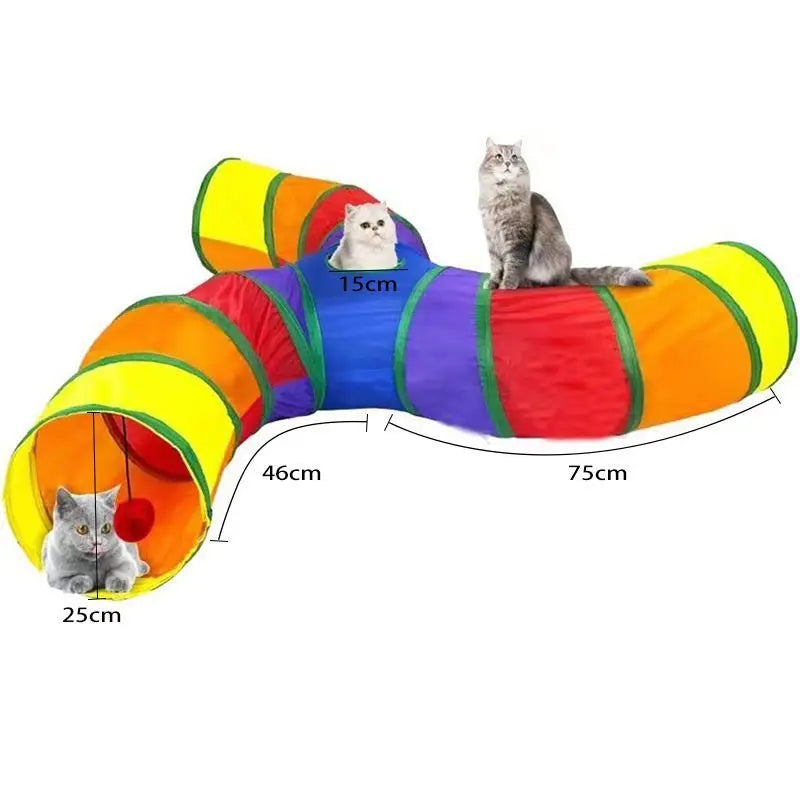 Collapsible Pet Cat Rainbow Tunnel - ProPawPet.com