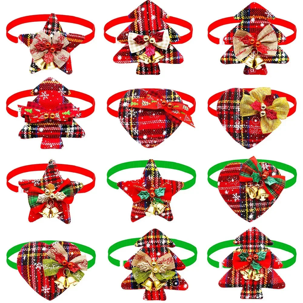 50PCS Christmas Supplies Dog Bow Tie With - ProPawPet.com